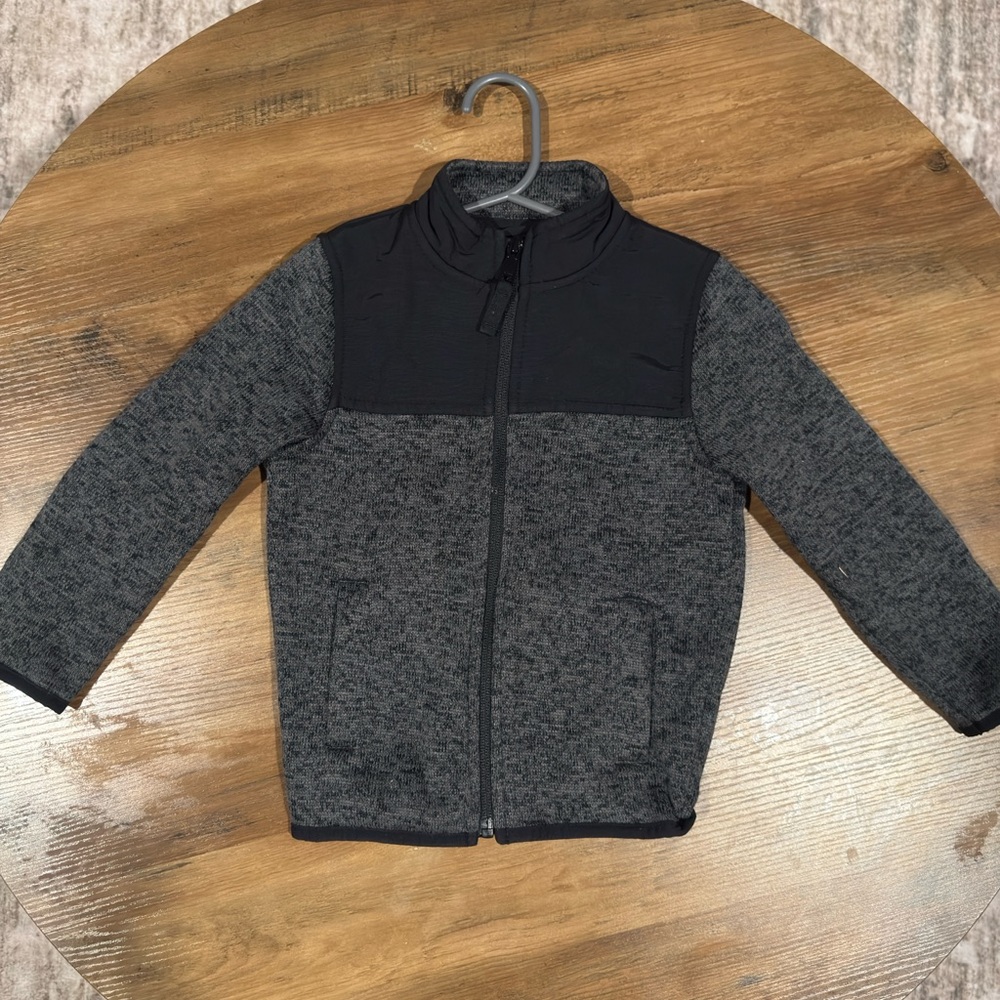 Gray and Black Zip-Up Jacket